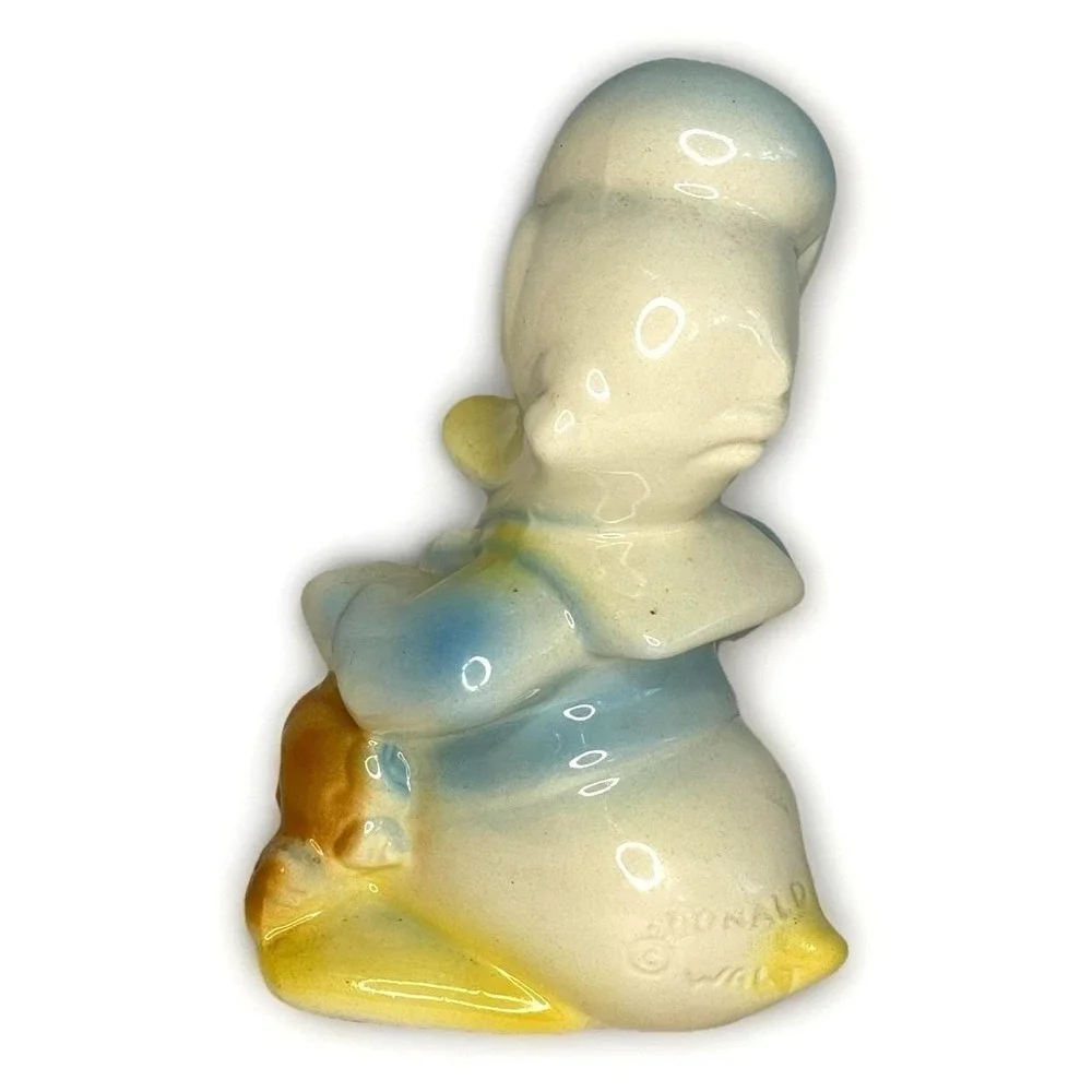 vtg 1940s 1950s Donald Duck ceramic Figurine Leeds China Disney fish